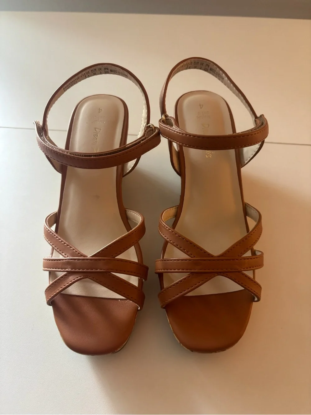 Big Girl Wedge Sandals in Tan